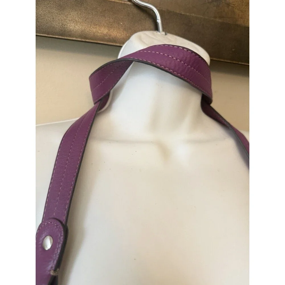 B. Makowsky Purple Genuine Leather Shoulder Bag Hobo Silver Hardware Y2K